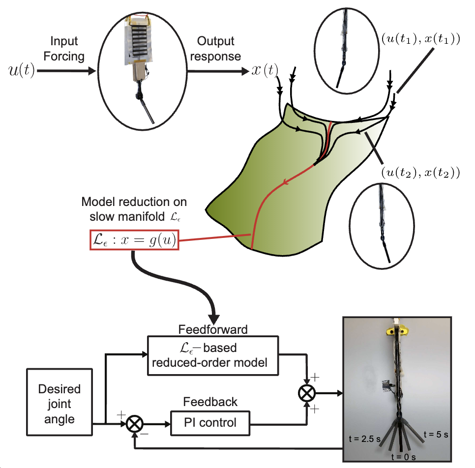SSM-based data-driven control of antagonistic soft robotic muscles